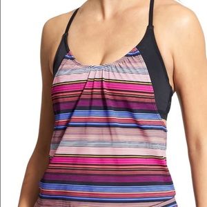 Athleta Capri Stripe Blousy Tankini
